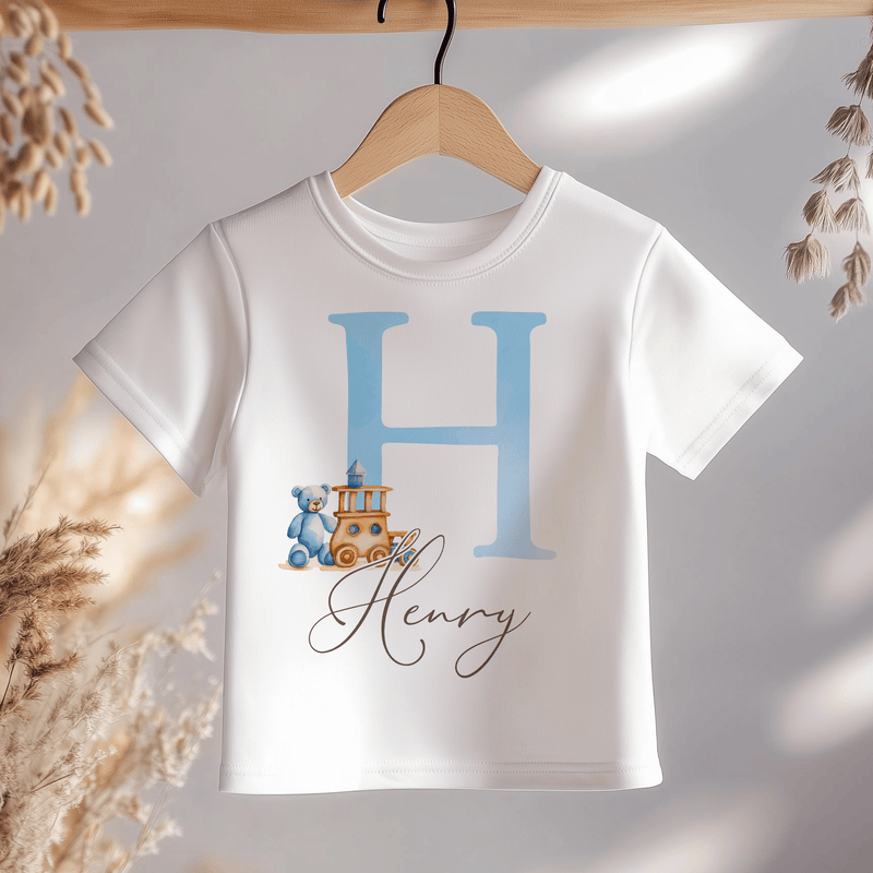 Teddy Bear Boy Personalised Toddler & Kids T Shirt - Little Lili Store