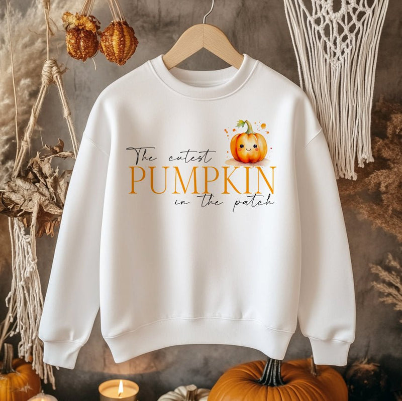 The Cutest Pumpkin In The Patch Halloween Toddler & Kids Sweatshirt - Little Lili Store