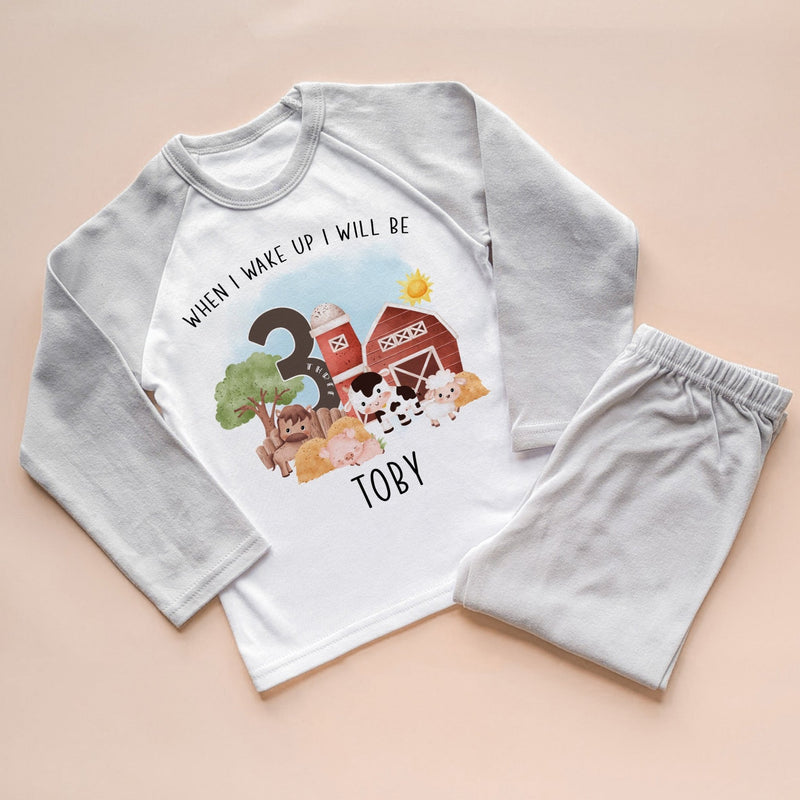 Third Birthday Farm Theme Personalised Pyjamas Set - Little Lili Store