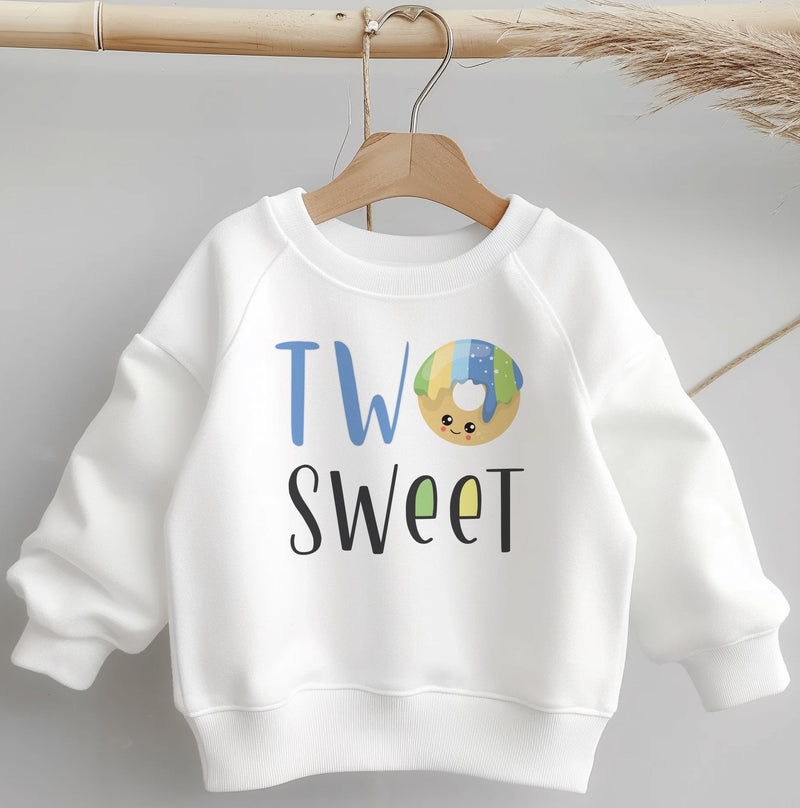 Two Sweet Second Birthday Donut Theme Toddler & Kids Sweatshirt - Little Lili Store