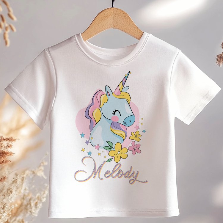 Unicorn Girl Personalised Toddler & Kids T Shirt - Little Lili Store