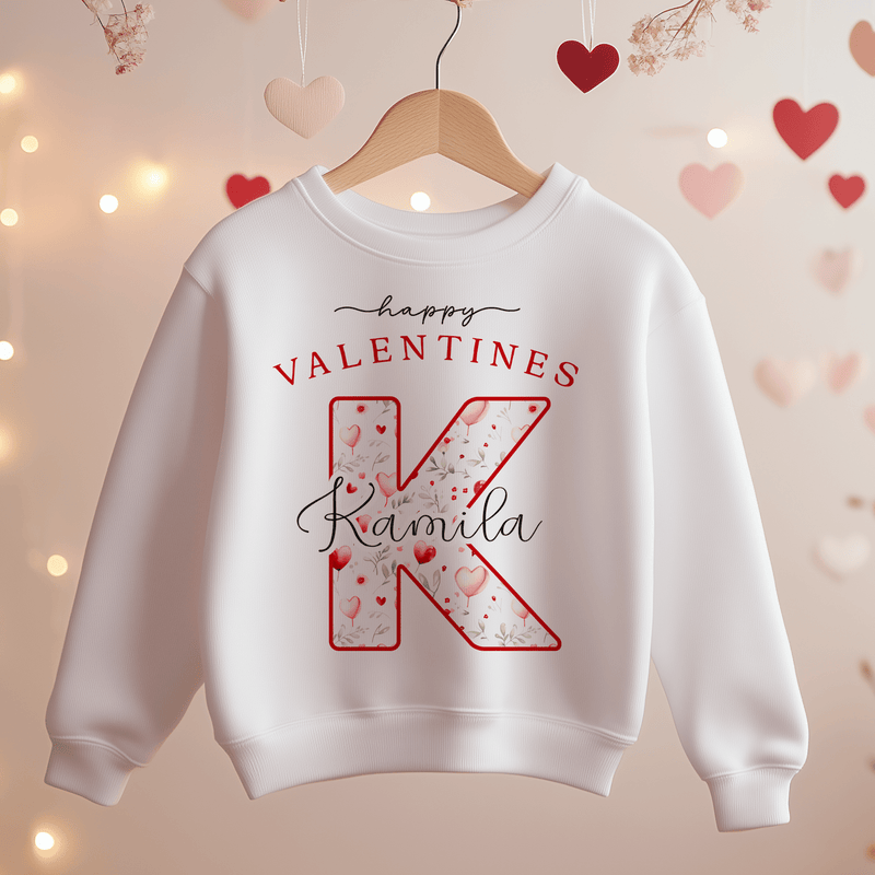 Valentines Day Pattern Personalised Toddler & Kids Sweatshirt - Little Lili Store