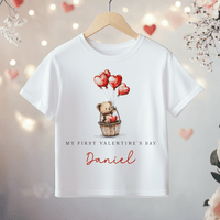 Valentines Day Teddy Bear Personalised Toddler & Kids T Shirt - Little Lili Store