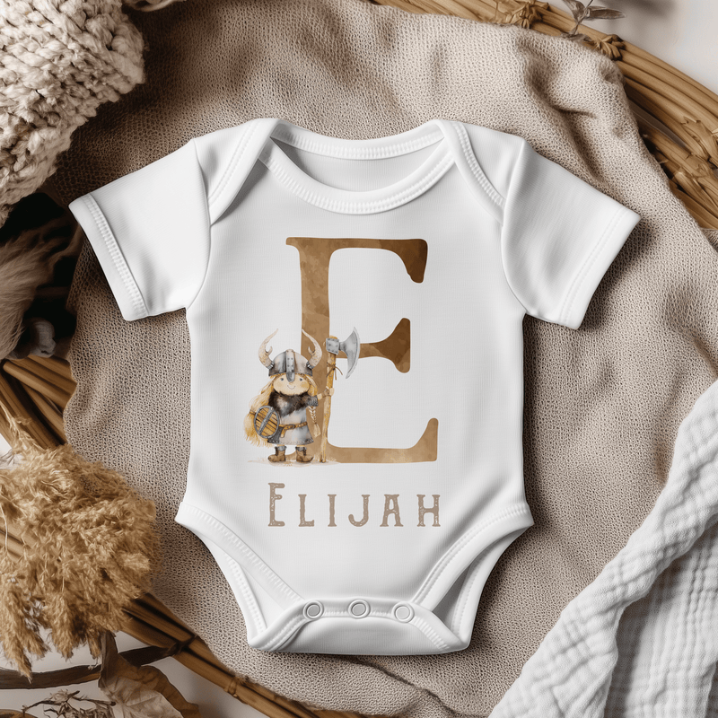 Viking Nordic Theme Personalised Baby Bodysuit - Little Lili Store