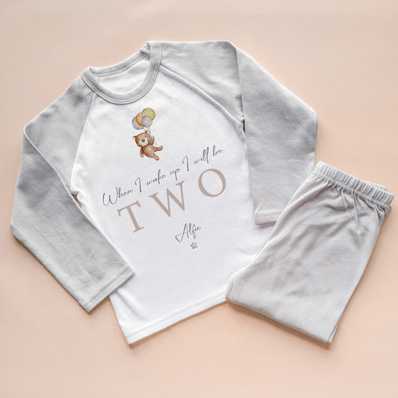 When I Wake Up I Will Be Two Personalised Birthday Teddy Bear Pyjamas Set - Little Lili Store