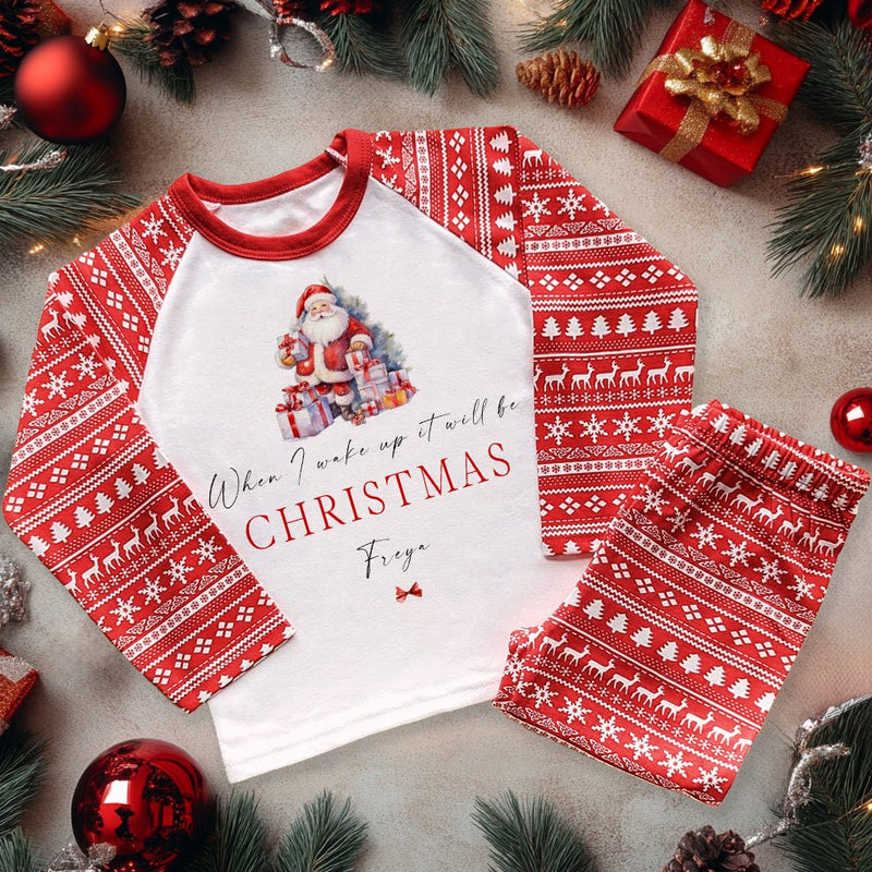 When I Wake Up It Will Be Christmas Personalised Name Kids Pyjamas Set - Little Lili Store