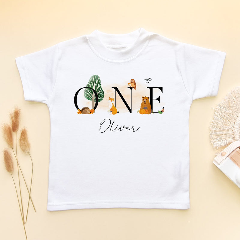 1st Birthday Woodland Animals Personalised T Shirt - Little Lili Store (8115117949208)