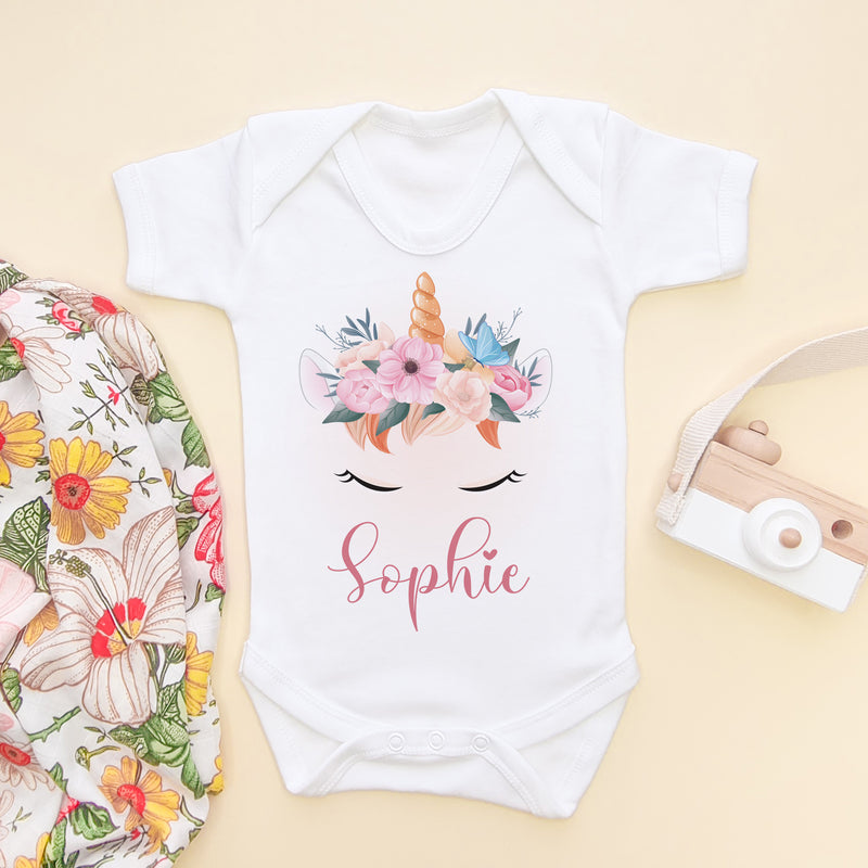 Personalised Unicorn Baby Bodysuit (6567776550984)