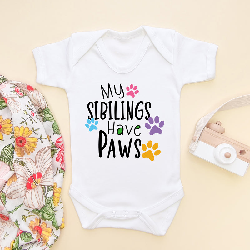 My Siblings Have Paws Baby Bodysuit (5861346410568)