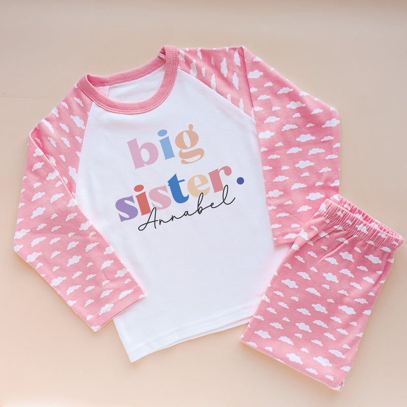 Big Sister Colourful Personalised Pyjamas Set - Little Lili Store (8715939840280)