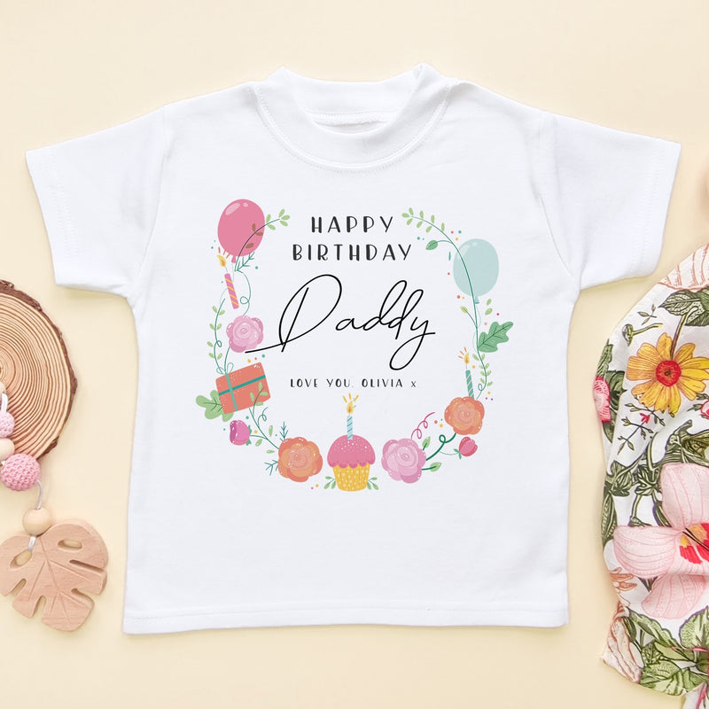 Birthday Message for Daddy Personalised Toddler & Kids T Shirt - Little Lili Store (8315567145240)