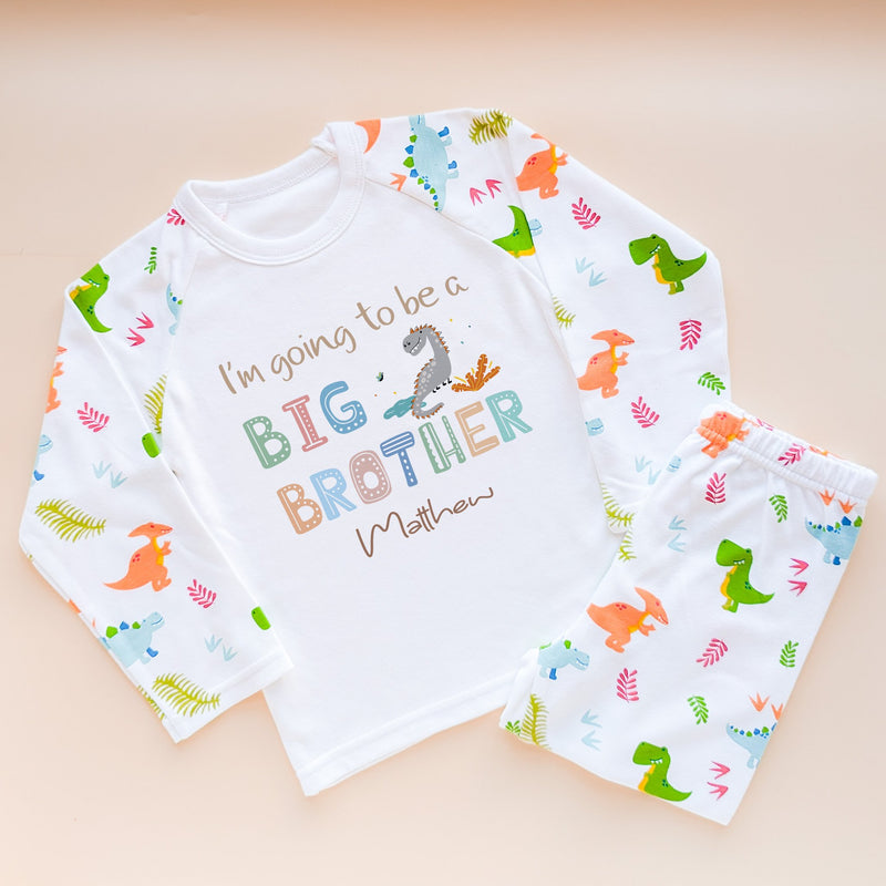 I'm Going To Be A Big Brother Dino Personalised Pyjamas Set - Little Lili Store (8715930960152)