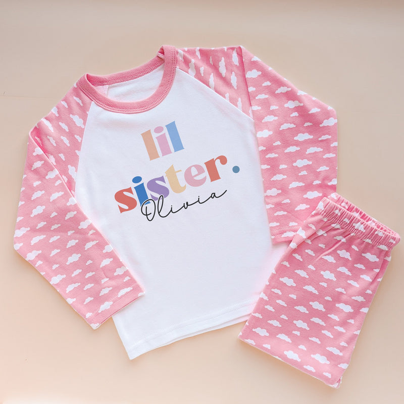 Lil Sister Colourful Personalised Pyjamas Set - Little Lili Store (8715940004120)