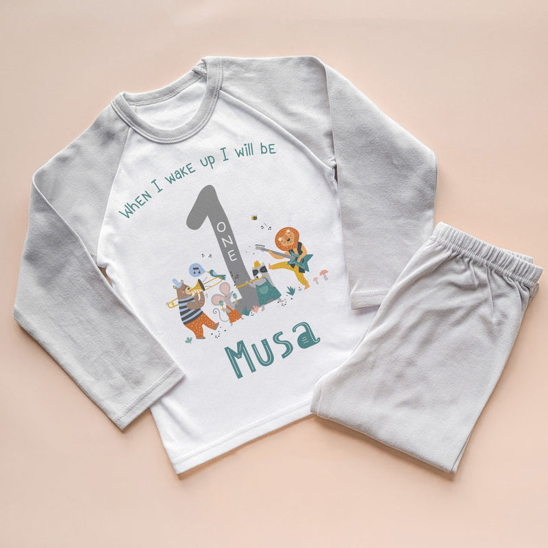 When I Wake Up I Will Be One Personalised Birthday Musician Animals Pyjamas Set - Little Lili Store (8569502302488)